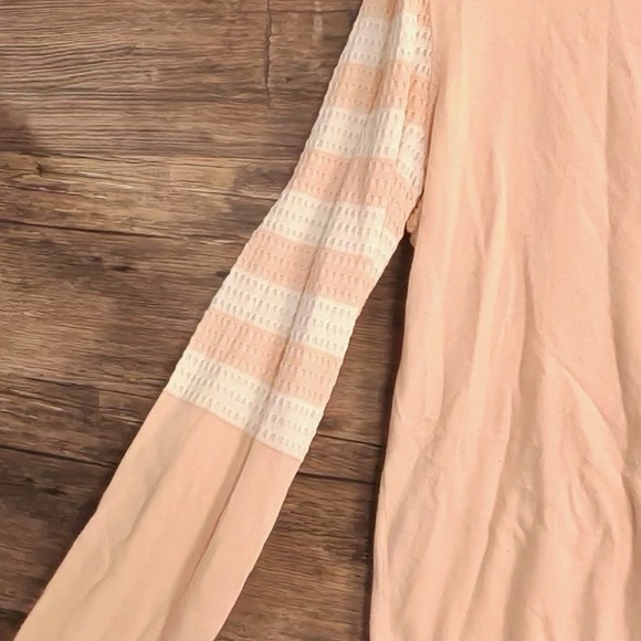 Calvin Klein Cream White & Peach Striped Button Down Cardigan - Picture 7 of 8